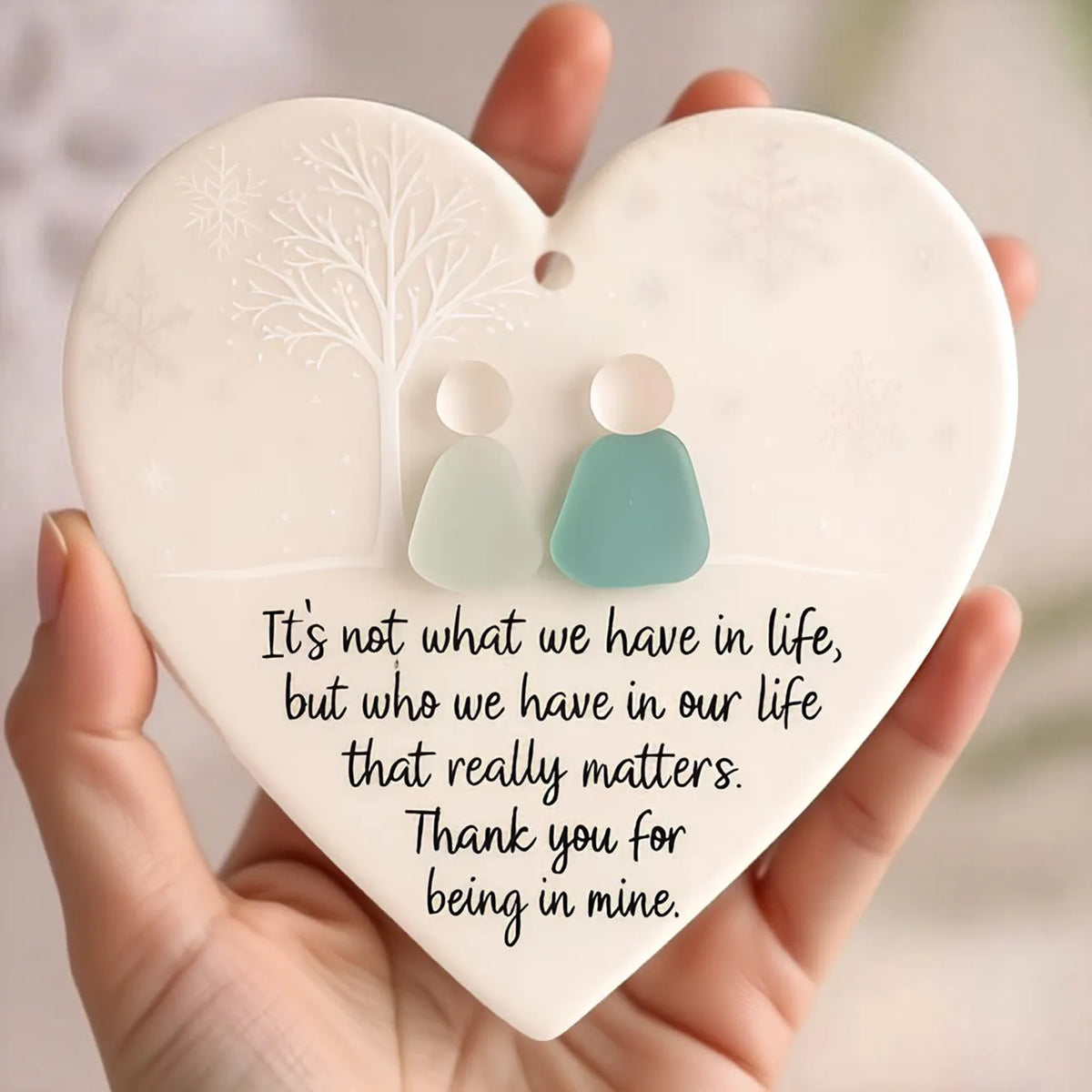 🌊Heart-Shaped Sea Glass Friendship Ornament